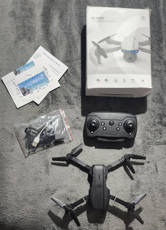 E99 - Professional Rechargeable RC Drone With Single Camera - Black