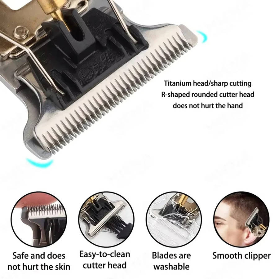 Professional Cordless Beard and Hair Trimmer with Rechargeable Battery and Precision Blades