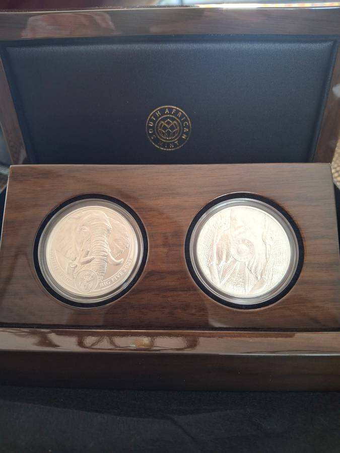 2021 BIG FIVE - ELEPHANTS - 2 x 1oz SILVER