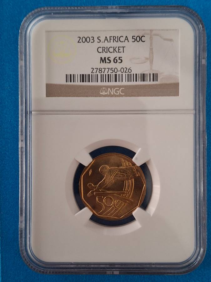 MS 65 - 2003 RSA 50 Cents - CRICKET