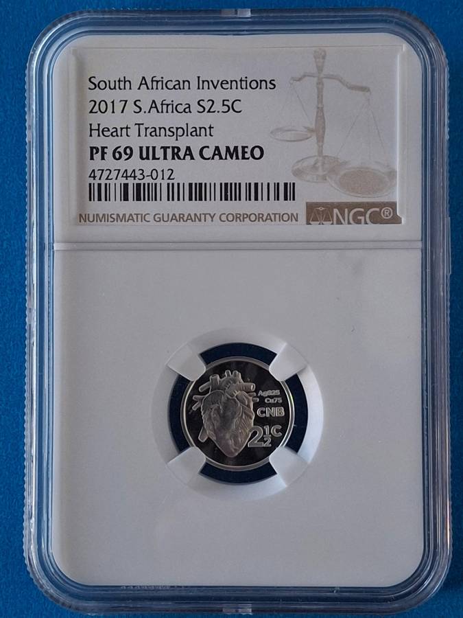 PF69 - 2017 Silver 2½ c (Tickey) - HEART TRANSPLANT
