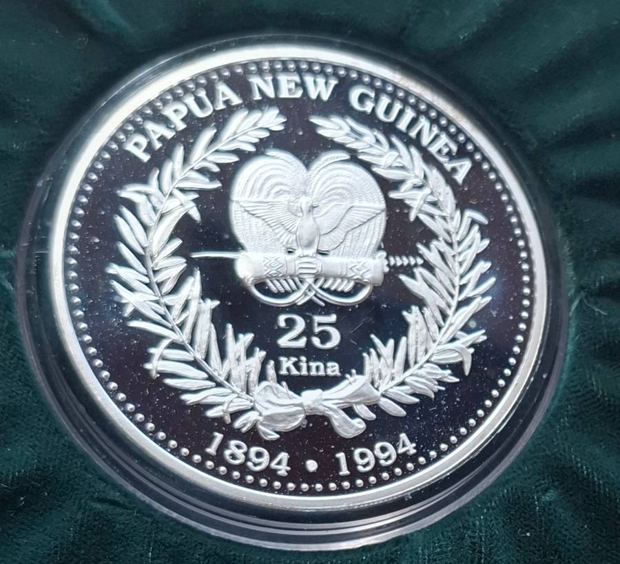 PAPUA NEW GUINEA 25 Kina 1994, 4.0444 oz silver, 900/1000 Ag, rare Proof coin