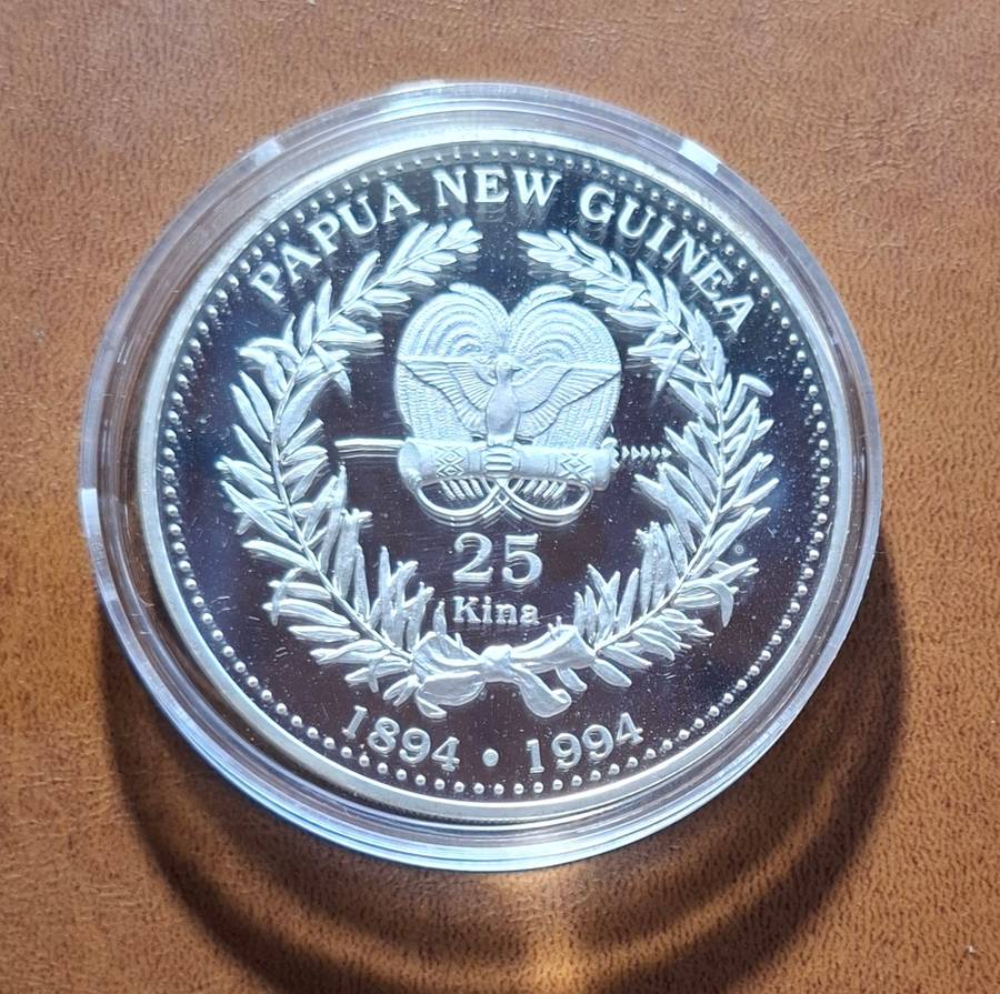 PAPUA NEW GUINEA 25 Kina 1994, 4.0444 oz silver, 900/1000 Ag, rare Proof coin