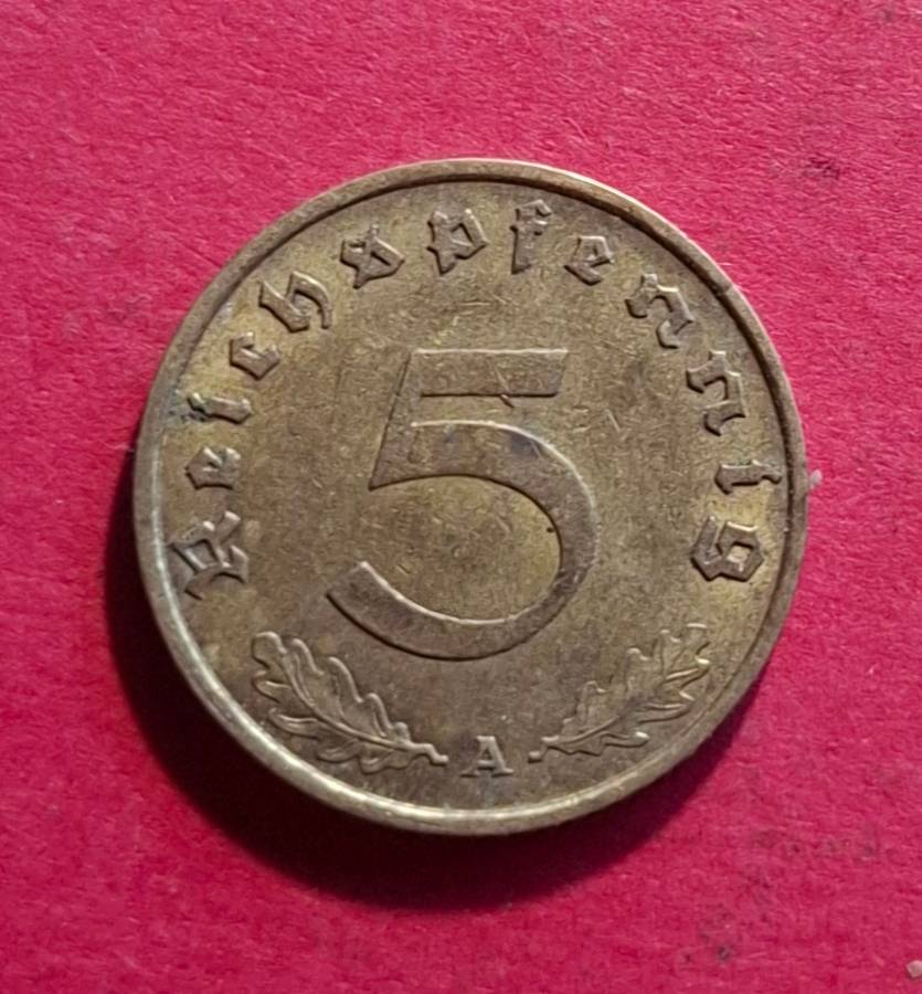 DEUTSCHES REICH 5 Reichspfennig 1938 A (Germany) - collectible condition!