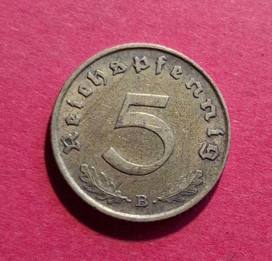 DEUTSCHES REICH 5 Reichspfennig 1939 B (Germany) - collectible condition!