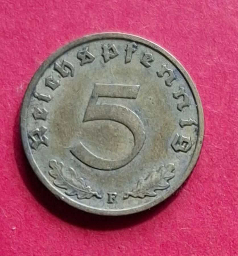 DEUTSCHES REICH 5 Reichspfennig 1939 F (Germany) - collectible condition!