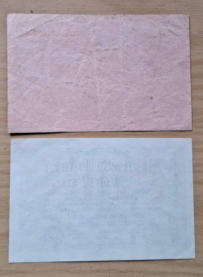 DEUTSCHES REICH 5 & 10 Millionen Mark 1923 banknotes - Germany