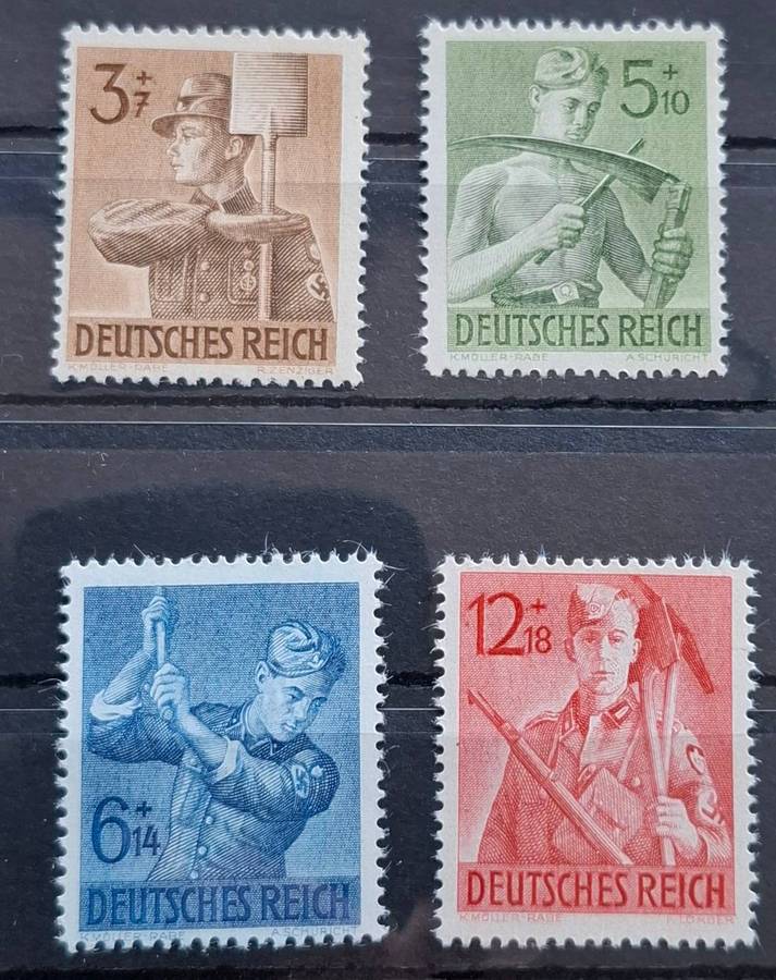 DEUTSCHES REICH 8 Jahre Reichsarbeitsdienst 1943, Mi 850-853, complete set, MINT/UNHINGED