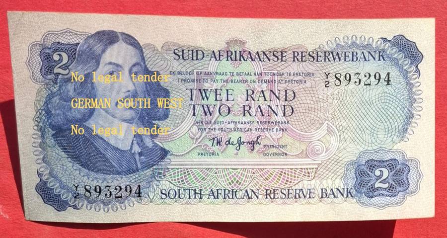 R2 1974, prefix Y2, A/E, TW de Jongh, 2nd issue ***replacement note*** Hern #382