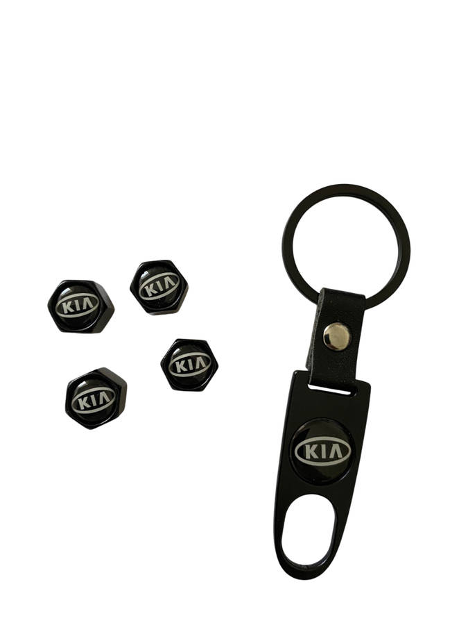 Tyre Valve Caps and keyring KIA