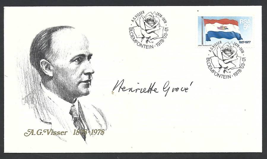 RSA- FDC- Variety- Signed by Afrikaans  writer- Henriette Grove