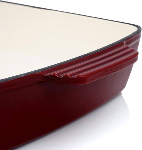 Cast Iron Rectangular Casserole Dish - Red