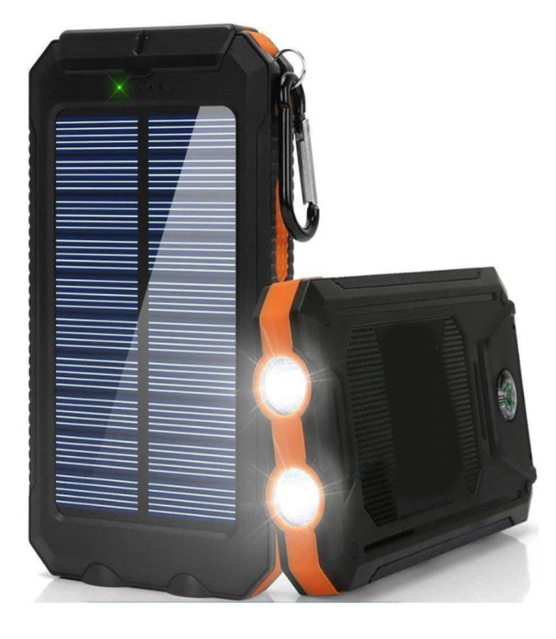 Solar Charger Power Bank Portable Phone Charger & LED Flashlight - AT-77