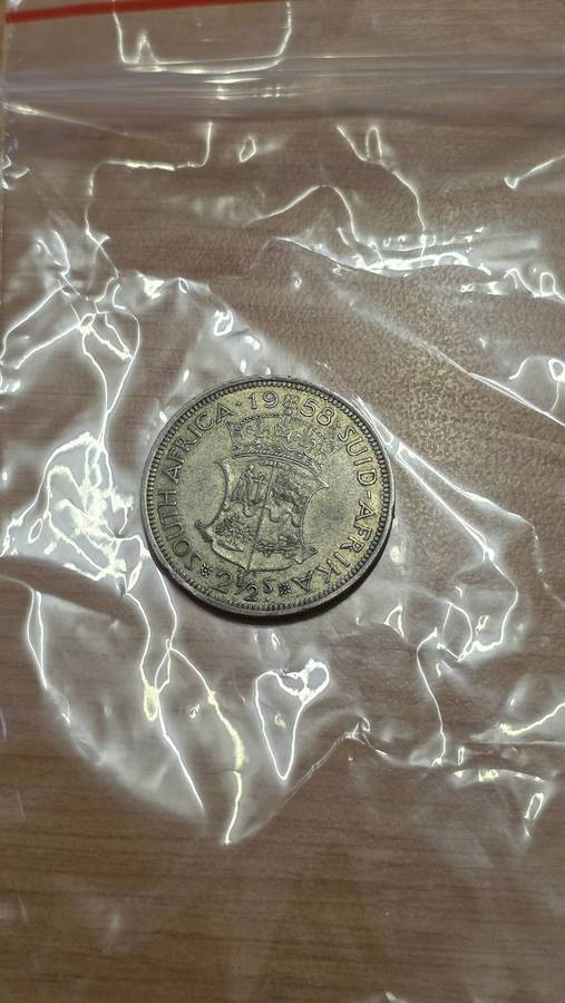 1958 SA 2 AND A HALF SHILLINGS SILVER COIN