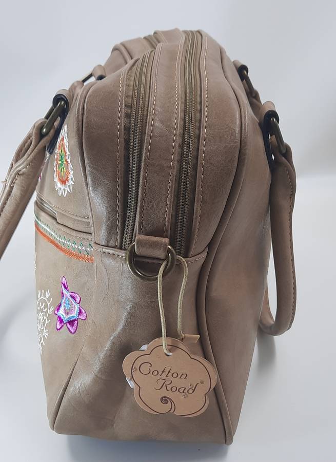 Large Cotton Road Ladies Bag in Beige - Premium Quality