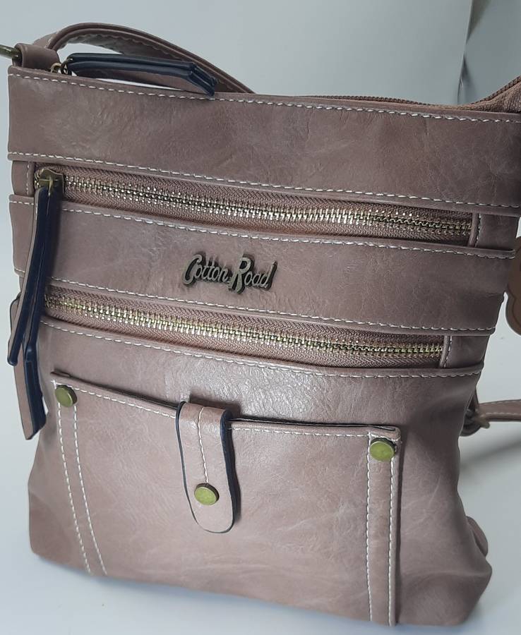 LIGHT PINK COTTON ROAD SLING/SHOULDER BAG