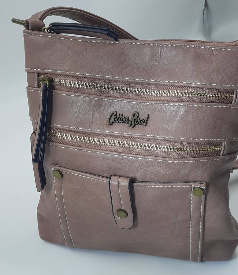 LIGHT PINK COTTON ROAD SLING/SHOULDER BAG