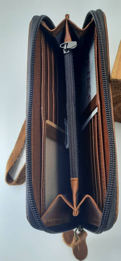 Genuine Leather Cowhide Purse/Wallet by Vivace - Stunning Light Brown