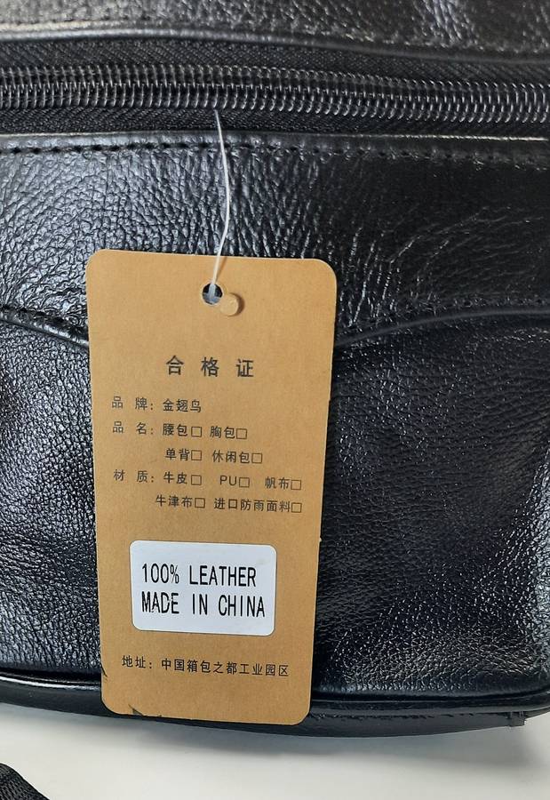 Genuine Cowhide Leather Men's/Ladies Unisex Crossbody Shoulder Bag with Adjustable Strap.