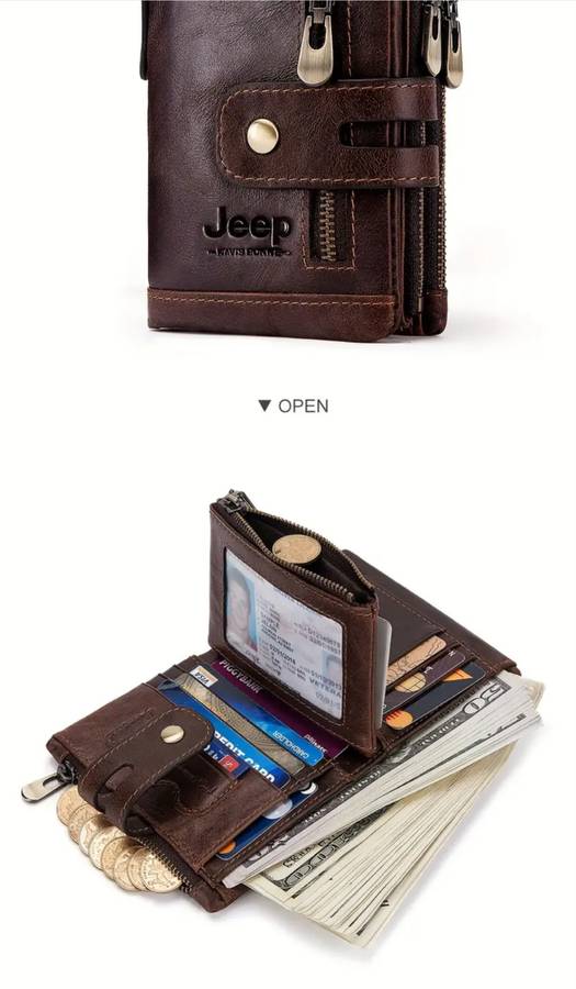 JEEP GENUINE LEATHER COWHIDE WALLET
