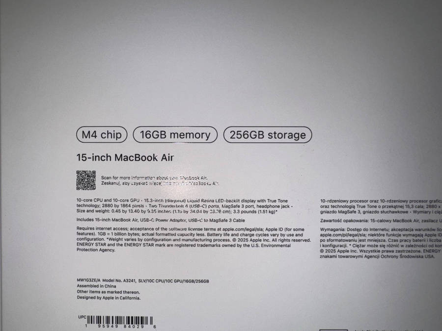 Macbook Air 15 M4 2025