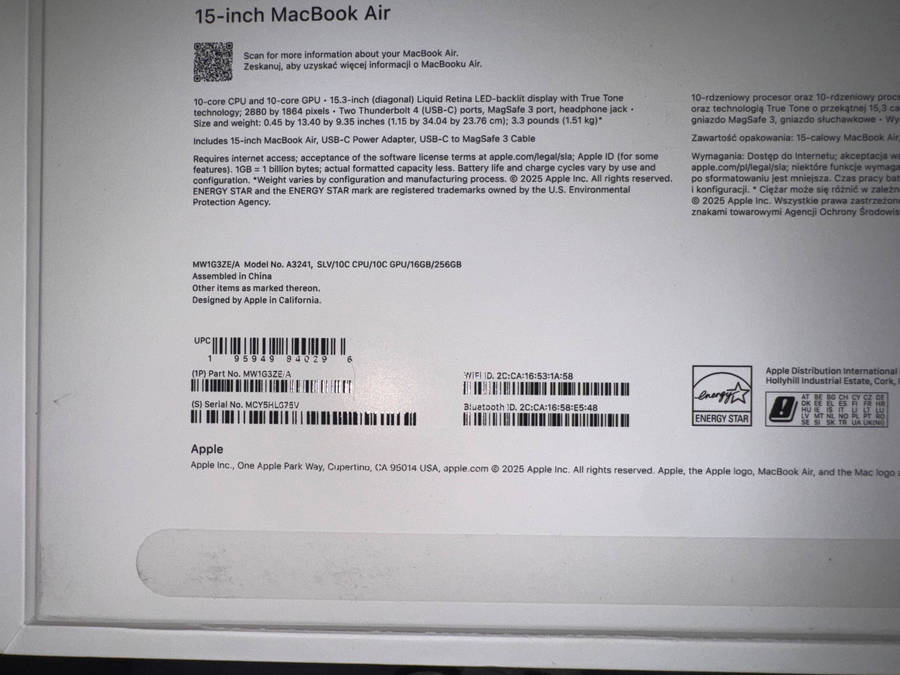 Macbook Air 15 M4 2025