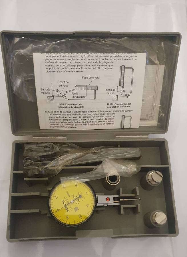 Mitutoyo 513-404T - Horizontal Dial Test Indicator, .08mm, 0.01 Grad