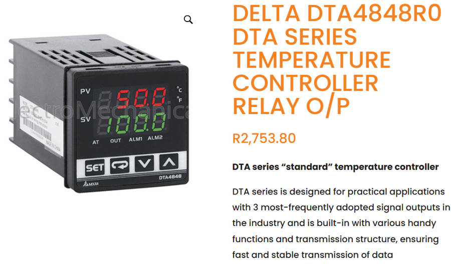 DELTA DTA4848R0 DTA Series Temperature Controller Relay O/P