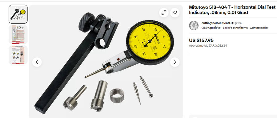 Mitutoyo 513-404T - Horizontal Dial Test Indicator, .08mm, 0.01 Grad