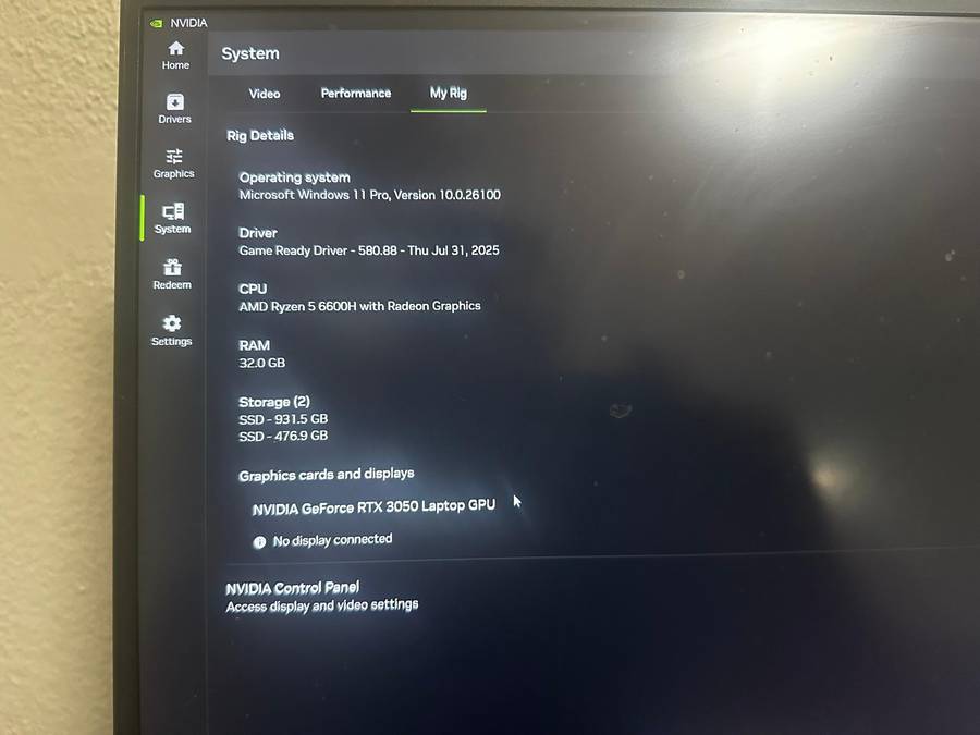 Lenovo IdeaPad Gaming Laptop 3 AMD Ryzen 5 6600H - 32 DDR5 Ram -  Nvidia Geforce RTX 3050 - Like New