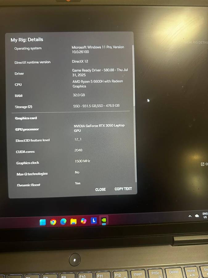 Lenovo IdeaPad Gaming Laptop 3 AMD Ryzen 5 6600H - 32 DDR5 Ram -  Nvidia Geforce RTX 3050 - Like New