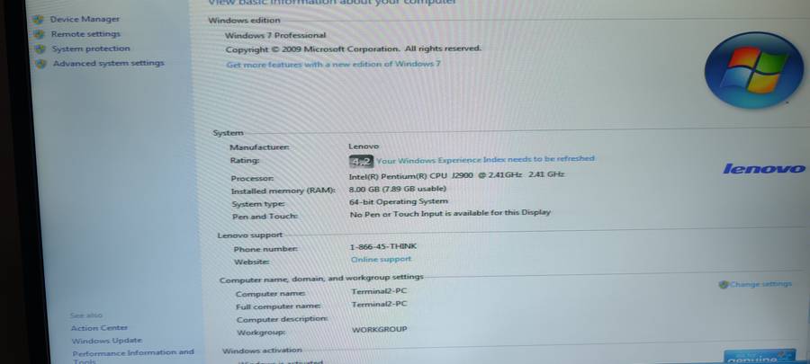 Lenovo Intel J2900, 8Gb Ram, 500Gb HDD