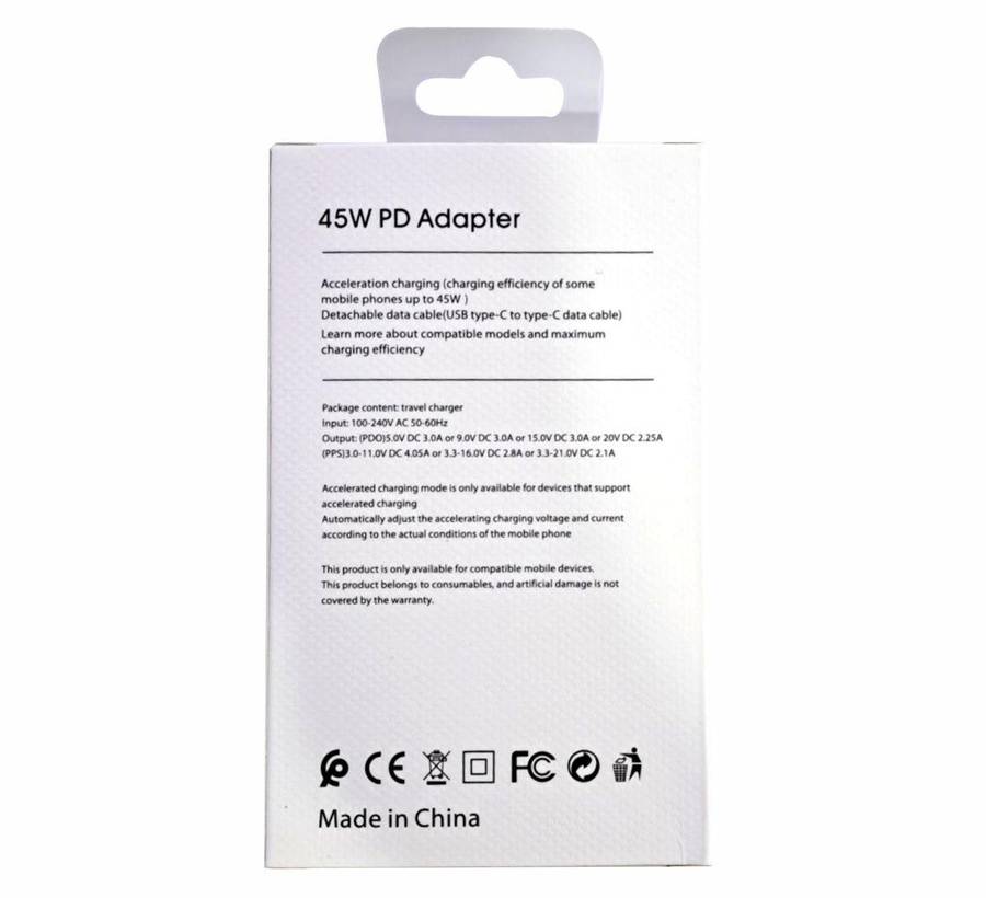 Type C 45W Fast Charging Adapter - Generic - Black (No Cable)