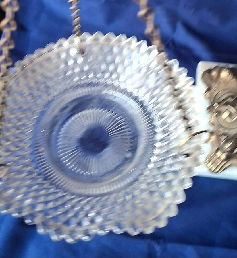 Vintage ornate brass and cut glass display piece
