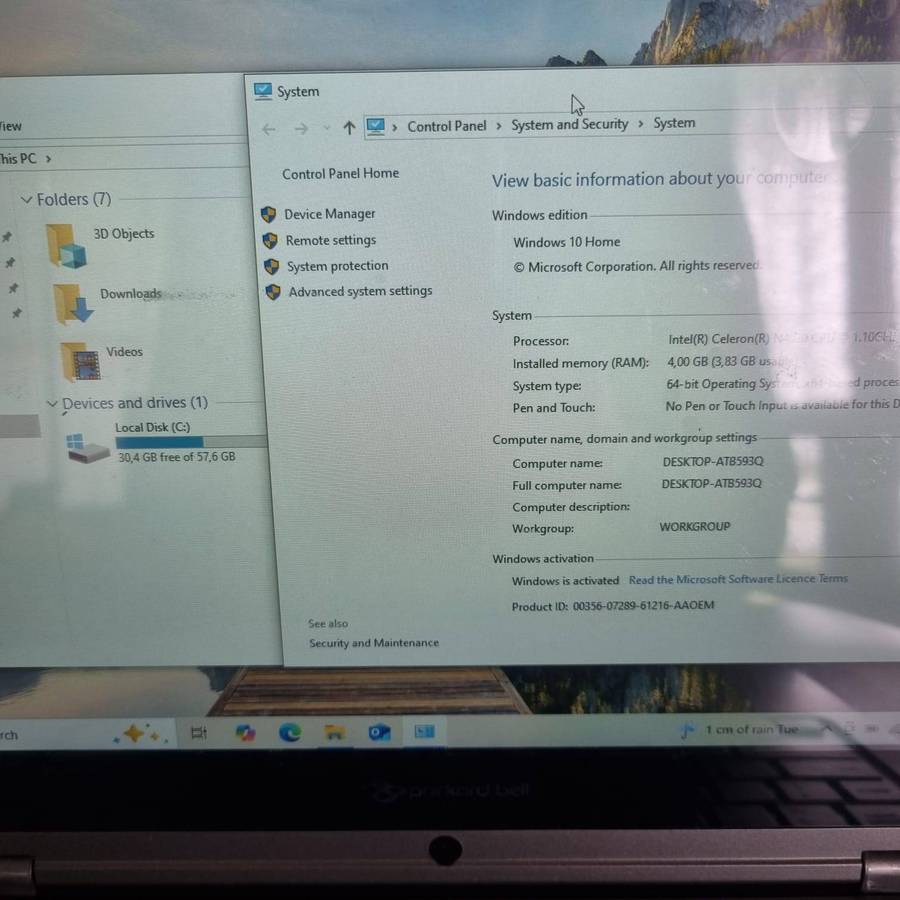 Packard Bell - Monaco Flex 11.6 Inch Laptop (Intel Celeron, 64GB & 4GB)