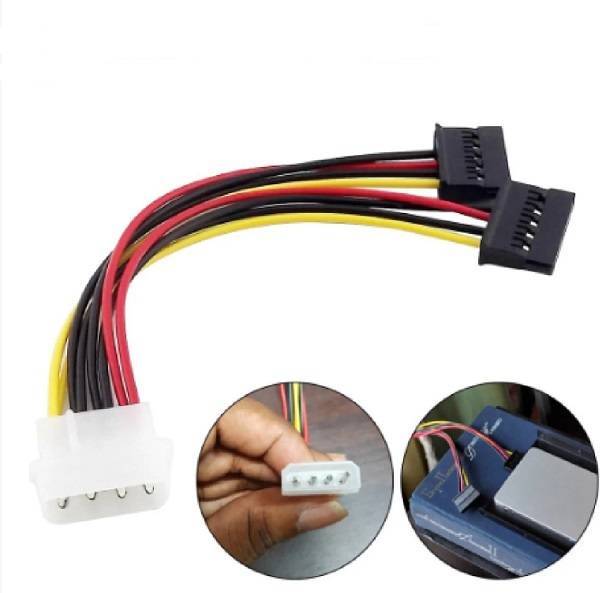 Molex Male to Dual SATA Power Y-Cable Adapter