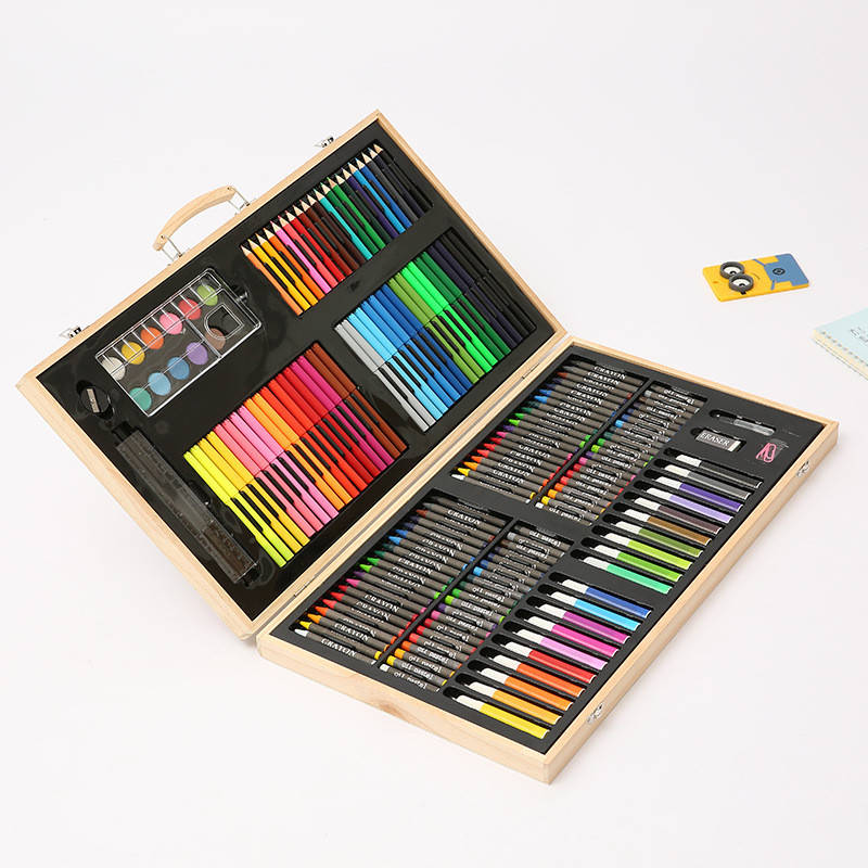 180 Piece Wooden Case Drawing Art Box Set