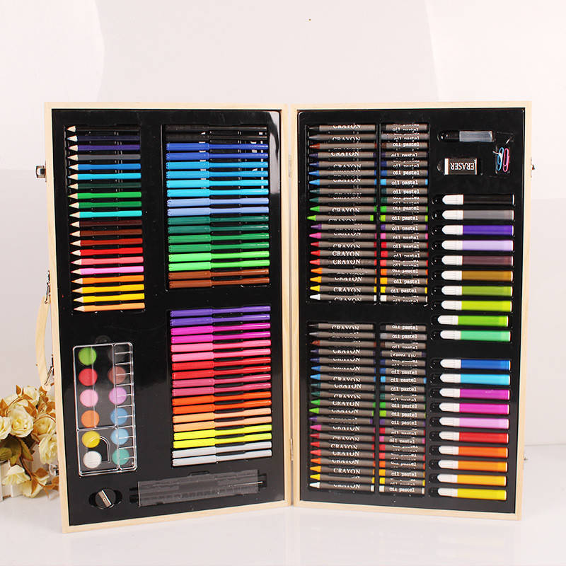 180 Piece Wooden Case Drawing Art Box Set