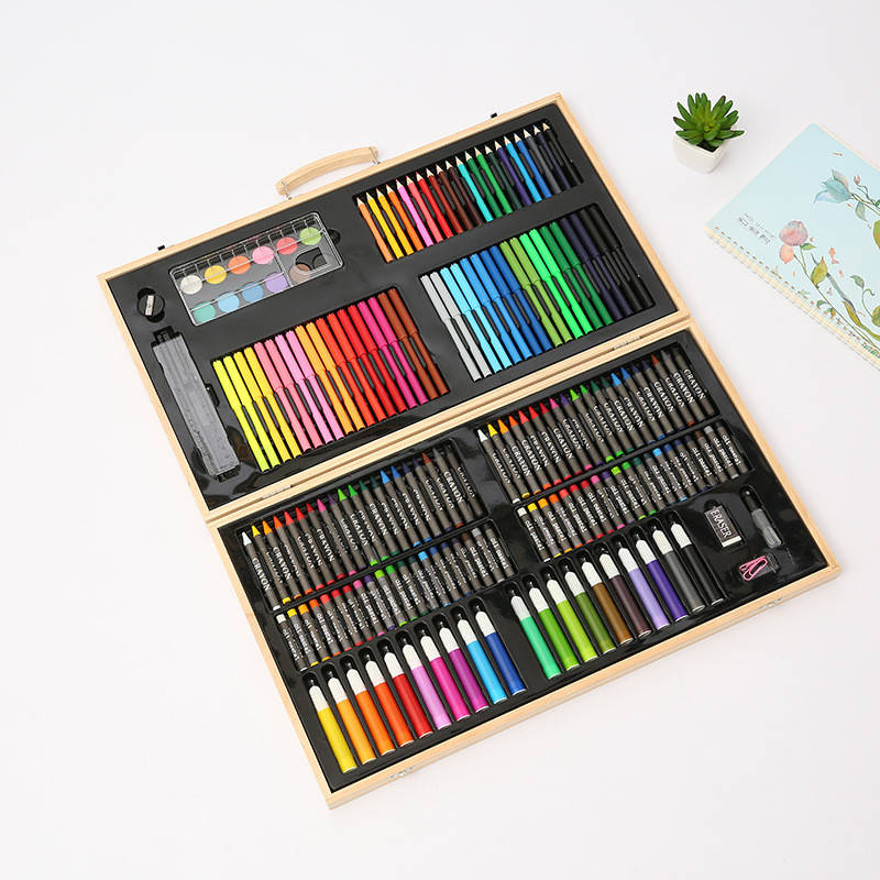 180 Piece Wooden Case Drawing Art Box Set