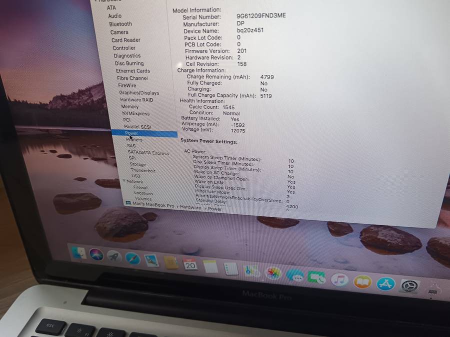 2011 MacBook Pro Intel Core I5