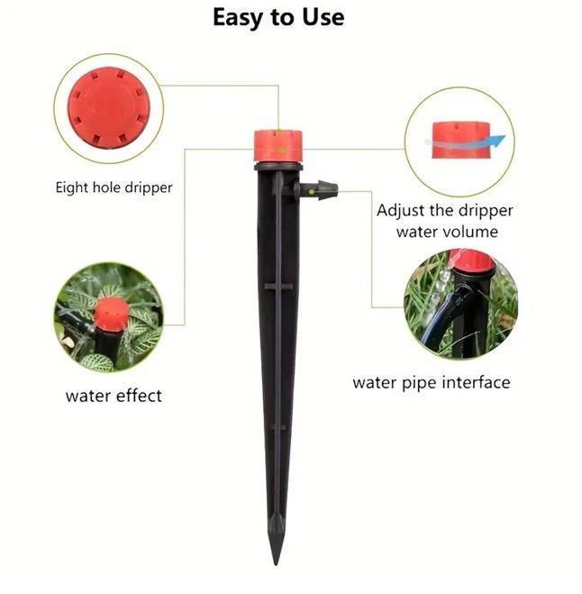Irrigation Dripper with Pipe-Pack of 10