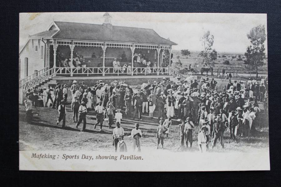 Post Card postcard - Mafeking: Sports Day, showing Pavilion