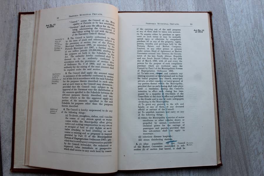 Statutes of the Transvaal 1910 / Wetten de Transvaal 1910