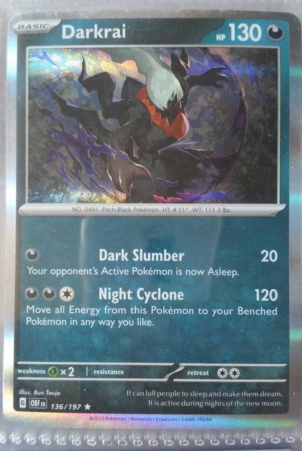 DARKRAI POKEMON TRADING CARD.