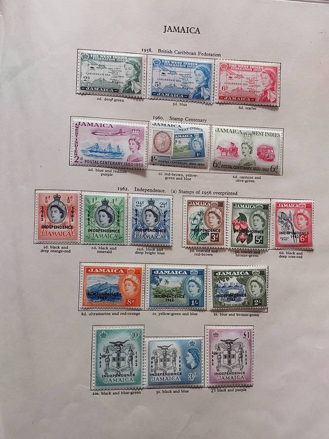 Stamp Album, Commonwealth pages x 15, 1955-69, various countries,*perfs & wmks not checked, see pics