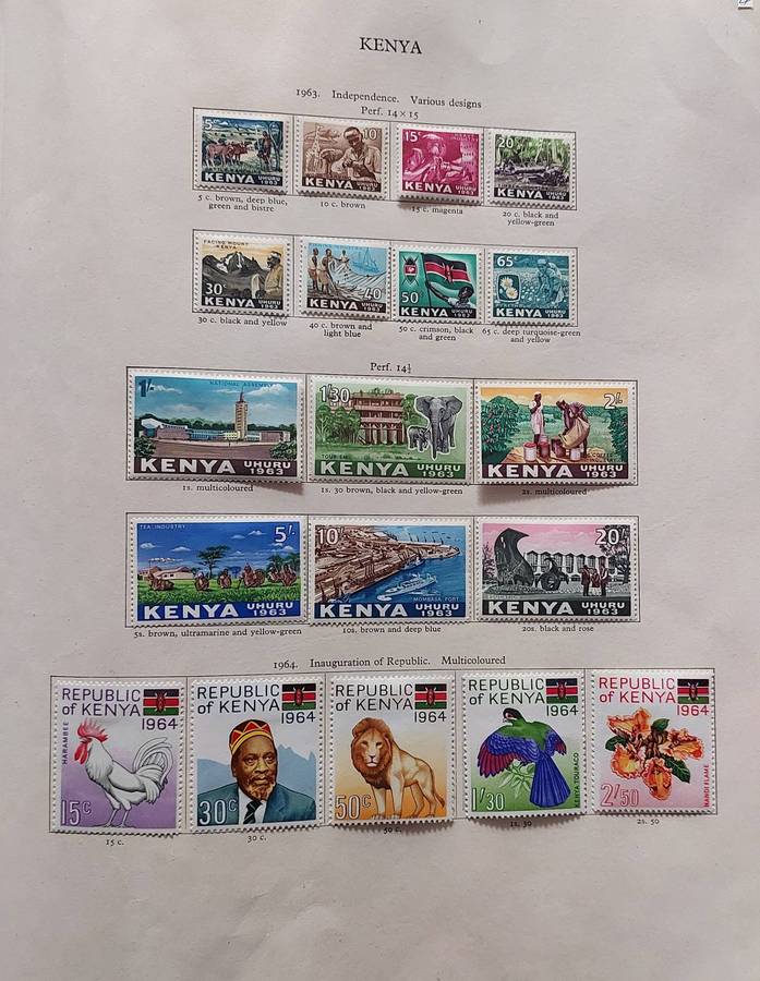 Stamp Album, Commonwealth pages x 15, 1955-69, various countries,*perfs & wmks not checked, see pics