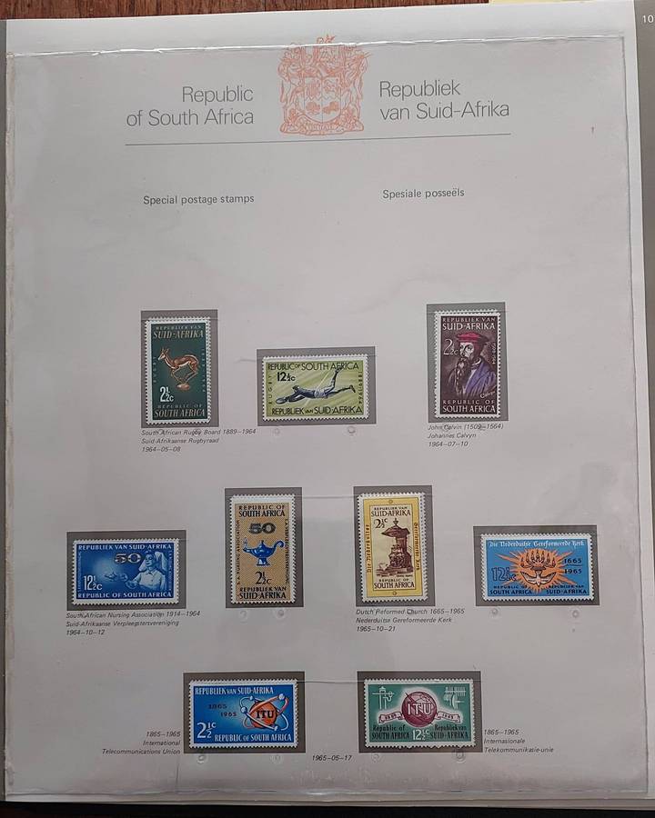 RSA Album, 1961-86, 48 pages, stamps UMM - MH, 3 x pages incomplete, see pics of some pgs