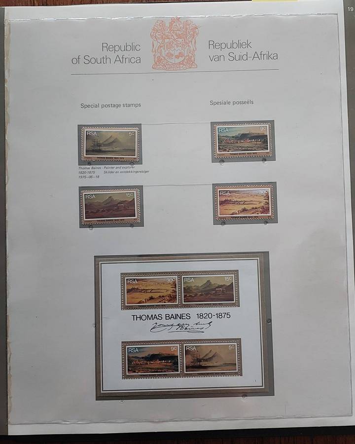 RSA Album, 1961-86, 48 pages, stamps UMM - MH, 3 x pages incomplete, see pics of some pgs