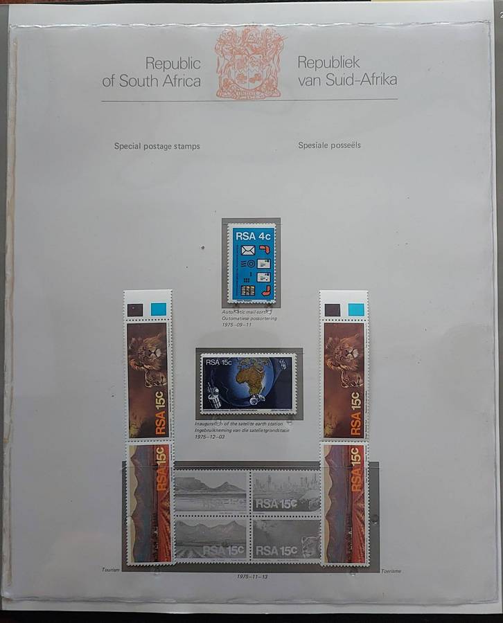 RSA Album, 1961-86, 48 pages, stamps UMM - MH, 3 x pages incomplete, see pics of some pgs
