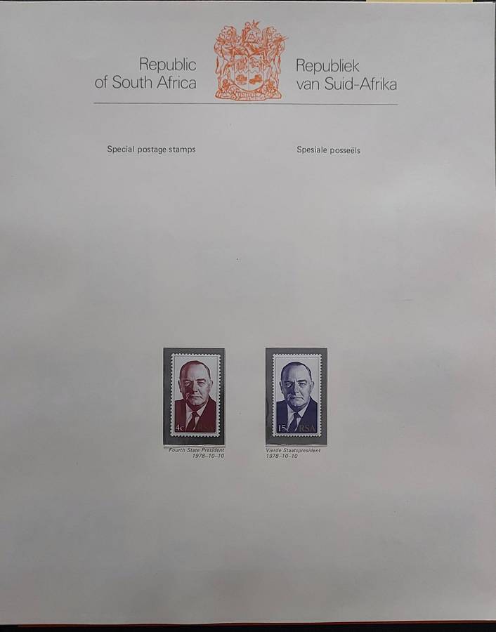 RSA Album, 1961-86, 48 pages, stamps UMM - MH, 3 x pages incomplete, see pics of some pgs